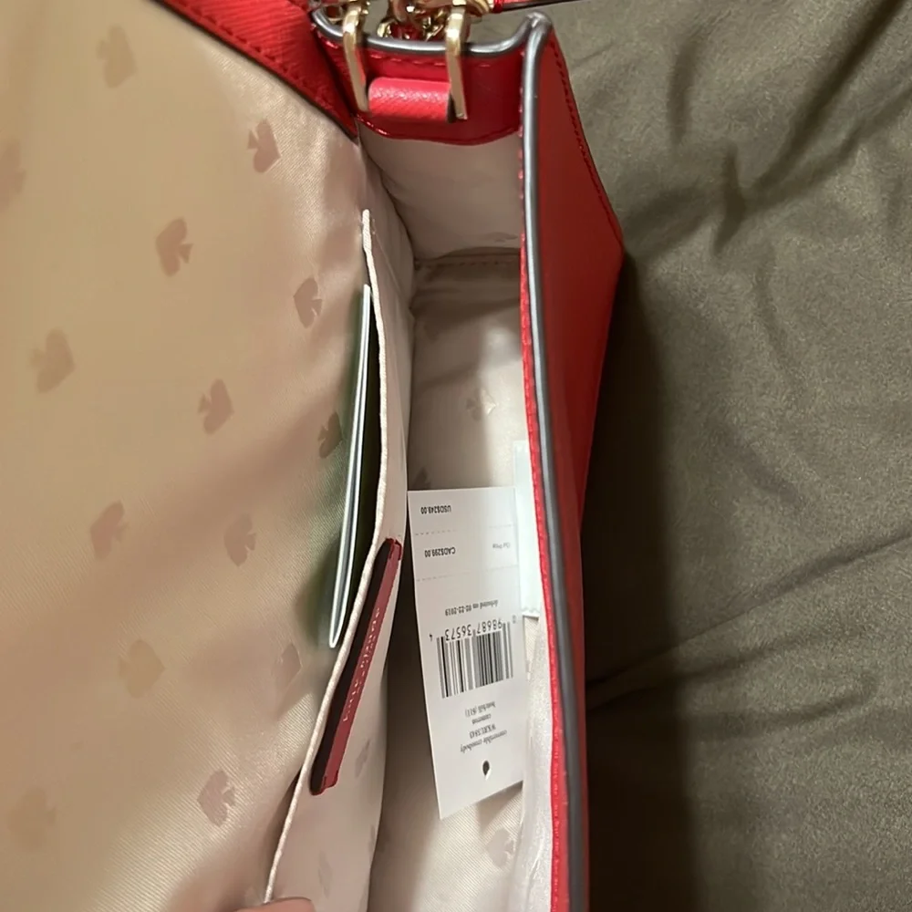 Kate Spade Red Crossbody Bag with Gold Chain - Picture 2 of 4